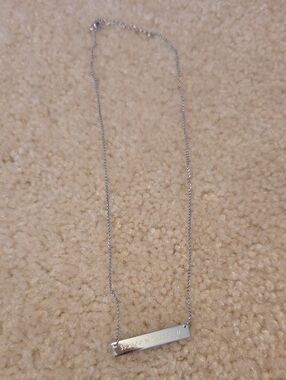 Minimalist Silver Bar Necklace – Polished Silver Pendant